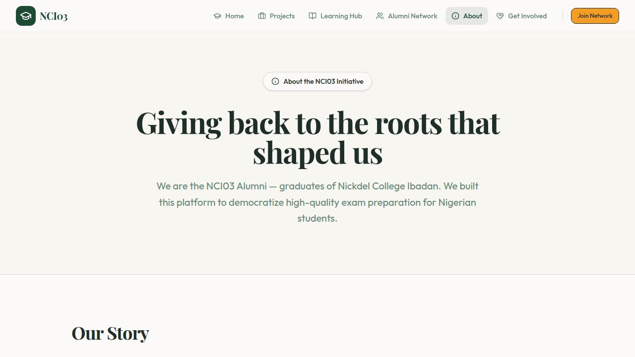 About — The NCI03 Initiative