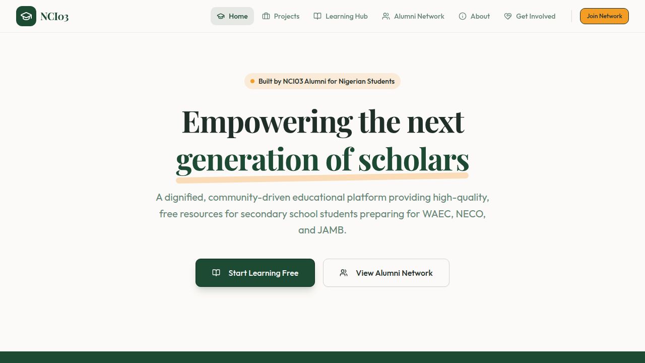 Platform home — Empowering the next generation of scholars